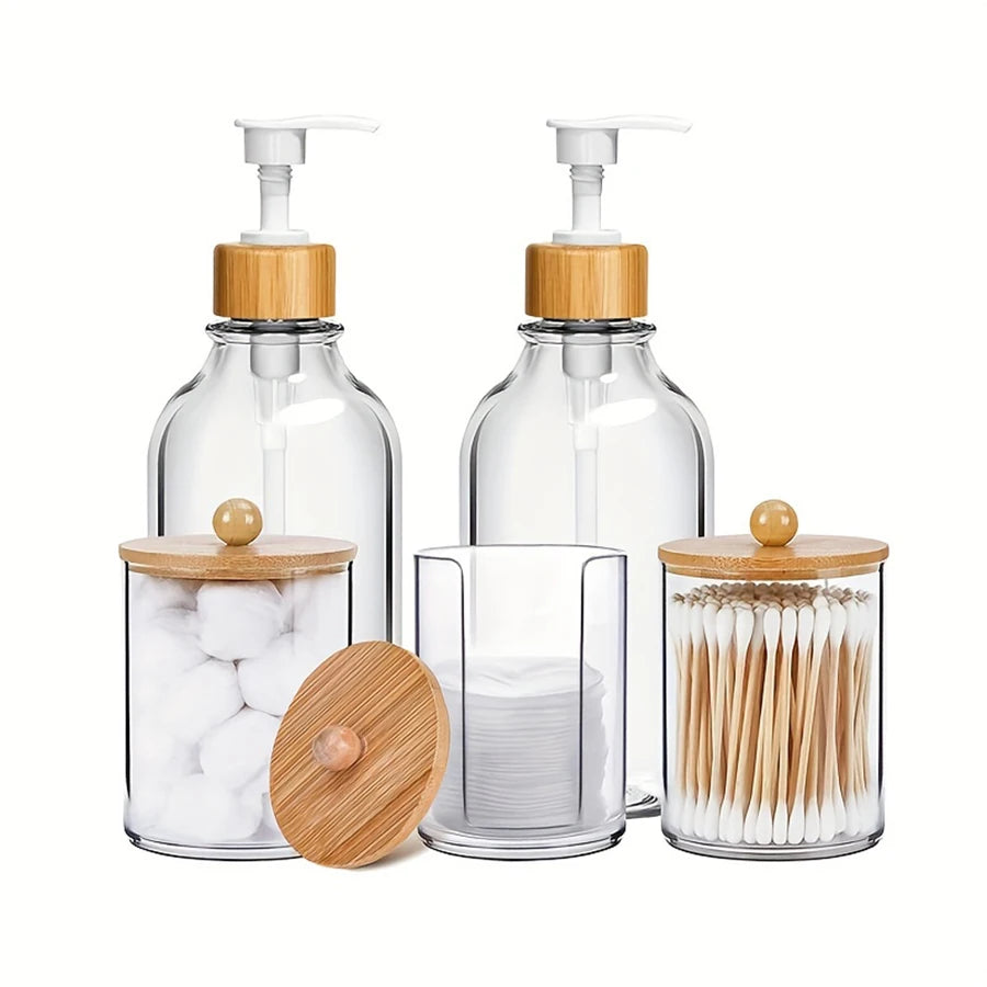 4/5-Piece Bathroom Accessories Set – Complete Bathroom Organizer with Soap Dispenser & Toothbrush Holder