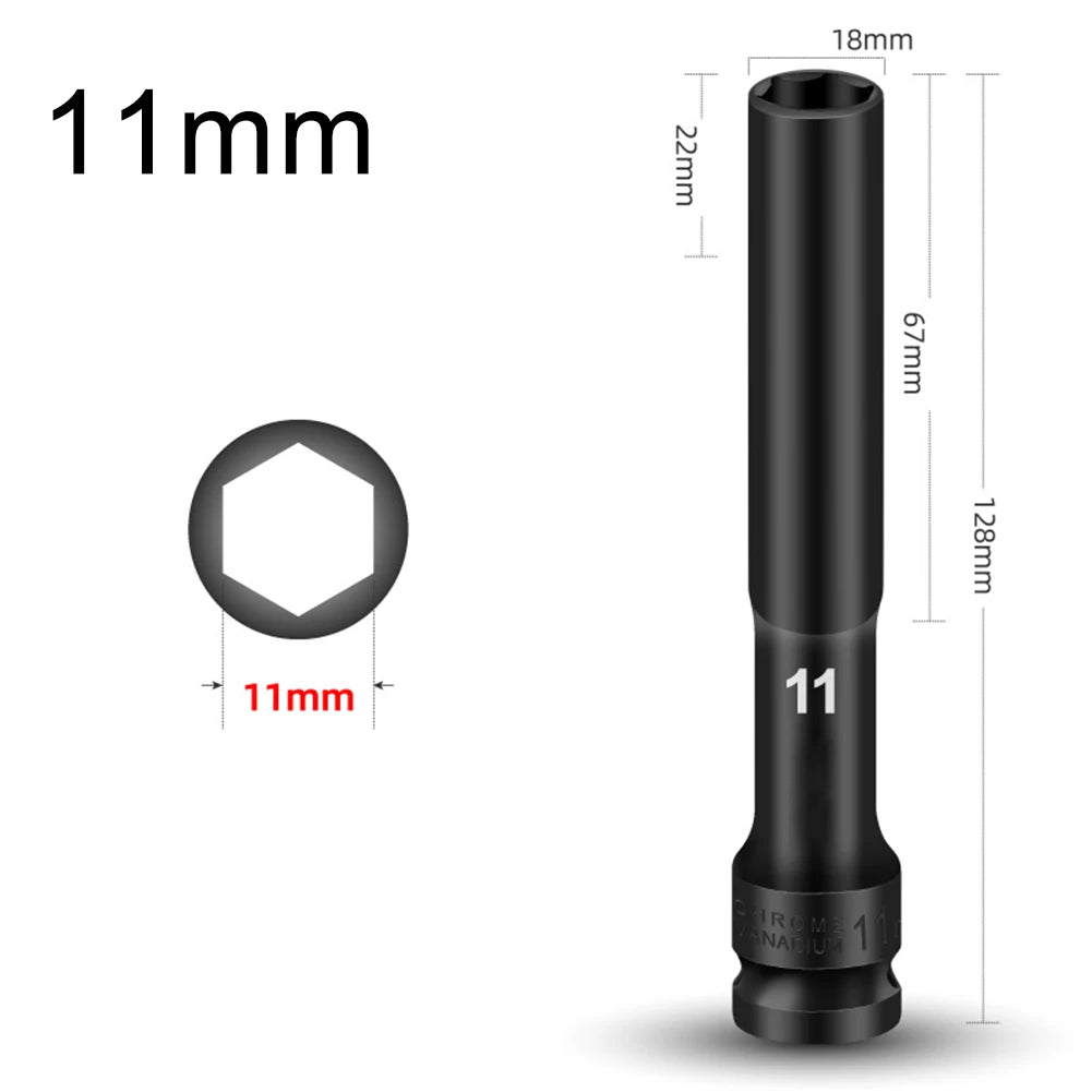1 Drive Deep Impact Hex Socket Extra Bolt Nut Driver Bit 8- Spanner