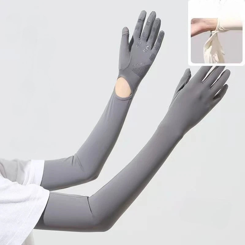 Ice Silk UPF 50+ UV Sun Arm Sleeves | Women's Driving Gloves