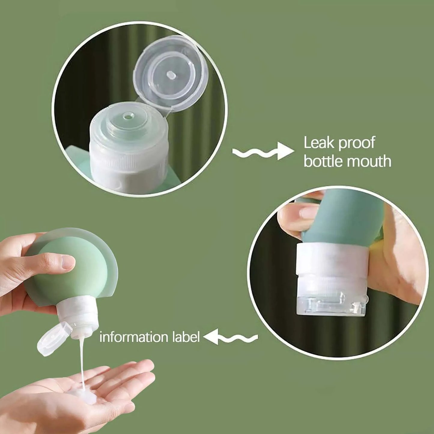Silicone Travel Dispenser Bottles Wide Opening Design Easy Filling Dispenser Bottles for Cosmetic Shampoo and Lotion Peaceful Pleasures Health and Wellness