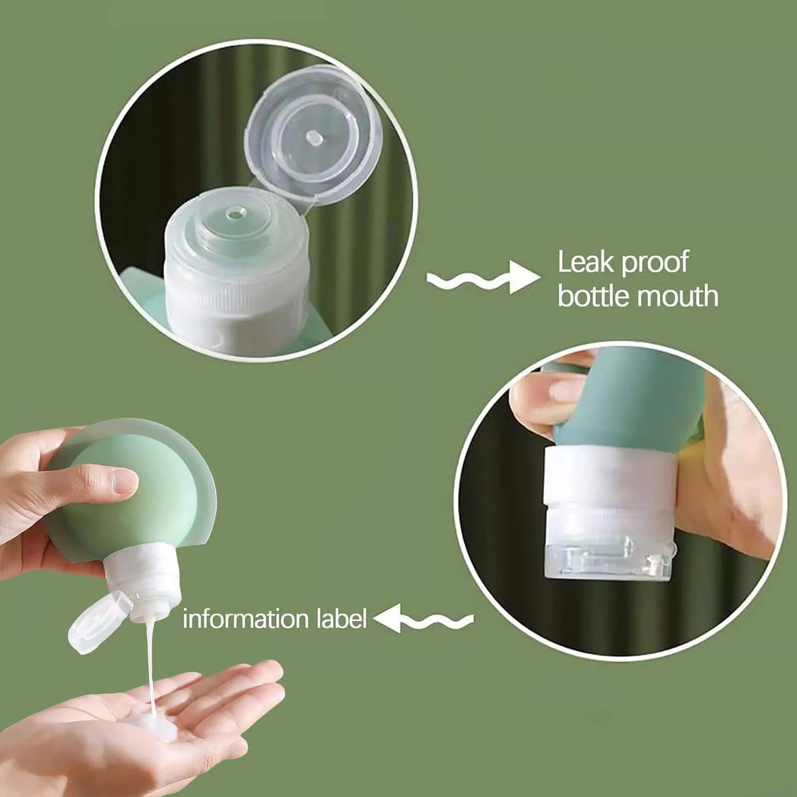 Silicone Travel Dispenser Bottles Wide Opening Design Easy Filling Dispenser Bottles for Cosmetic Shampoo and Lotion Peaceful Pleasures Health and Wellness
