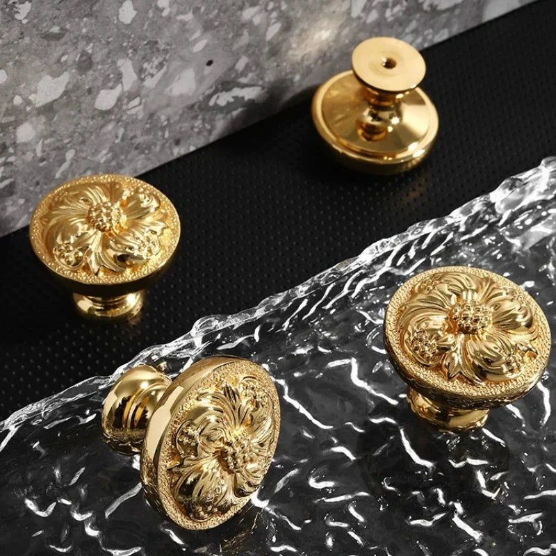 Gold Plated Brass Cabinet Handle | French European Luxury
