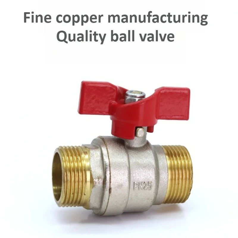 Brass Globe Valve Butterfly Handle 1/4"–3/4" Male Thread