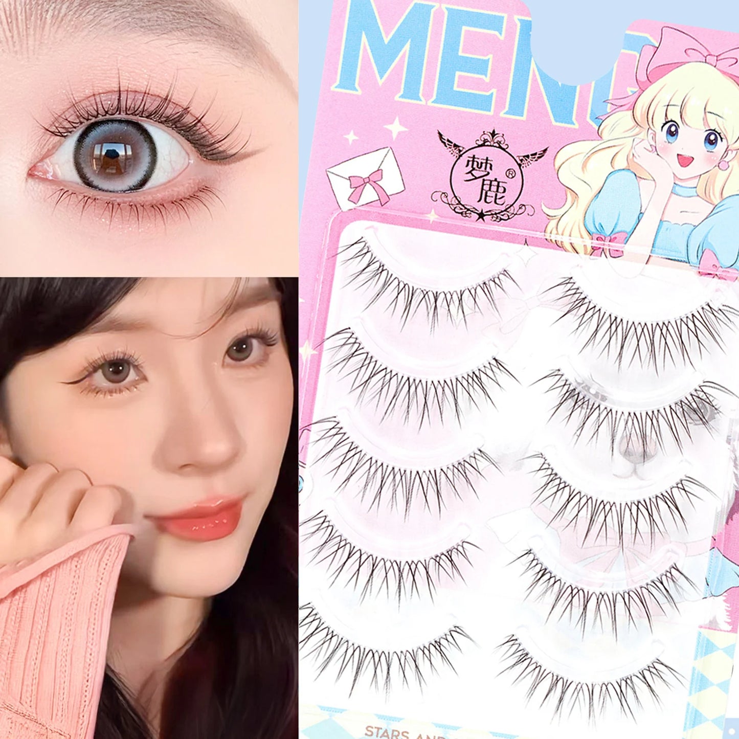 5 Pairs Wispy False Eyelashes | Korean Doll Eye Natural Lashes