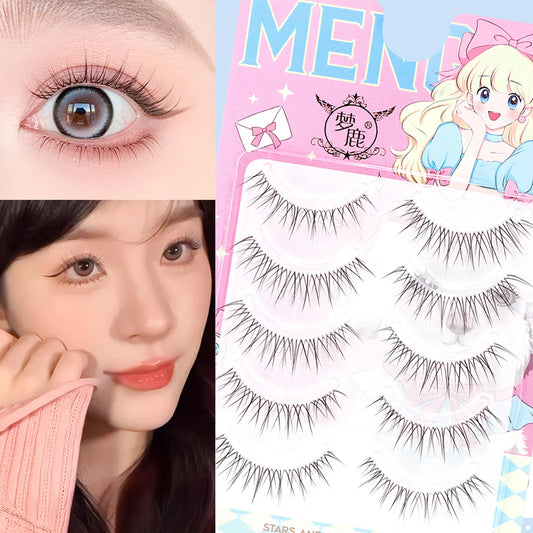 5 Pairs Wispy False Eyelashes | Korean Doll Eye Natural Lashes False Eyelashes Peaceful Pleasures Health and Wellness