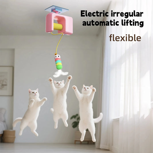 New Type Auto Swing Feather Electric Cat Toy with 2 Ropes Smart Door Hanging for Cat Self Entertainment Peaceful Pleasures Health and Wellness