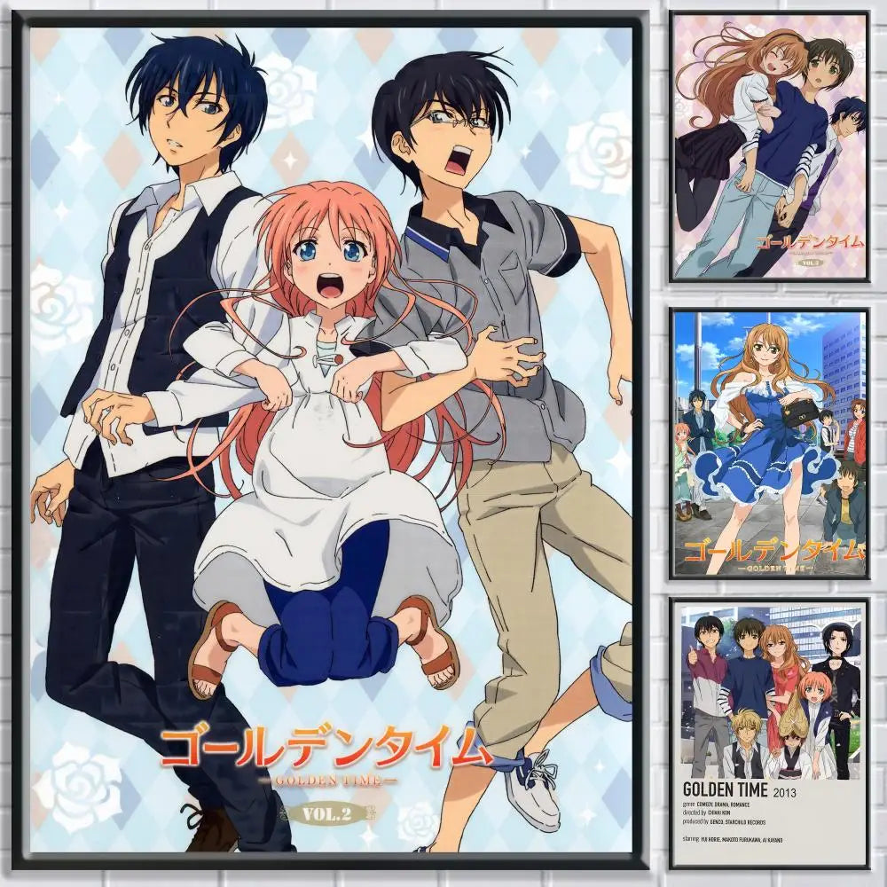 Golden Time Anime HD Self-Adhesive Waterproof Wall Poster Anime Wall Poster Peaceful Pleasures Health and Wellness