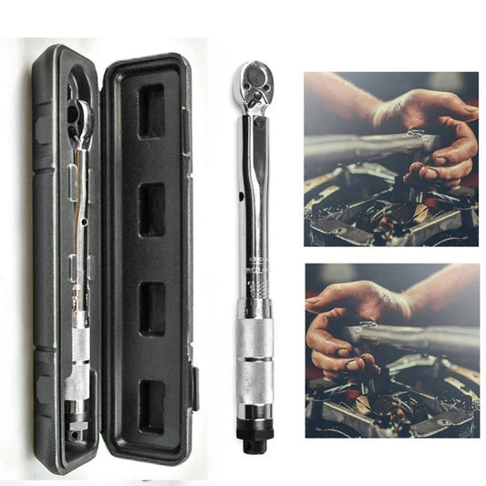 3/8 1/2-Inch Drive Click Torque Wrench Square Drive Ratchet Wrench Repair Spanner Key Hand Tools With Box Auto Repair Tool Peaceful Pleasures Health and Wellness