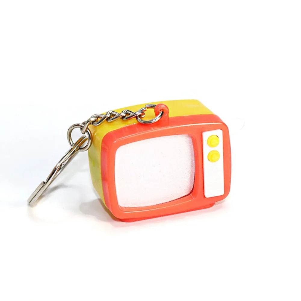 Retro TV LED Keychain – Miniature Light-Up Television Charm