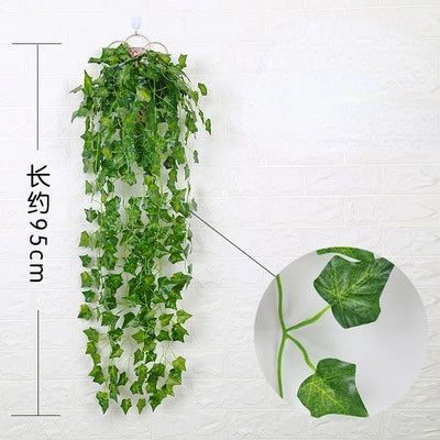 1m Artificial Eucalyptus Vine | Silk Bamboo Leaf Decor Stem