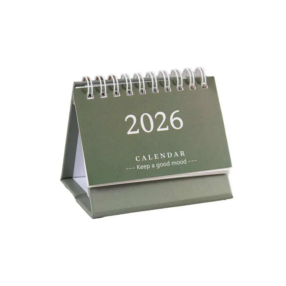 2026 Mini Desk Calendar Simple Style English Mini Desk Calendar Desktop Display Portable Decoration Handmade Diary Peaceful Pleasures Health and Wellness E