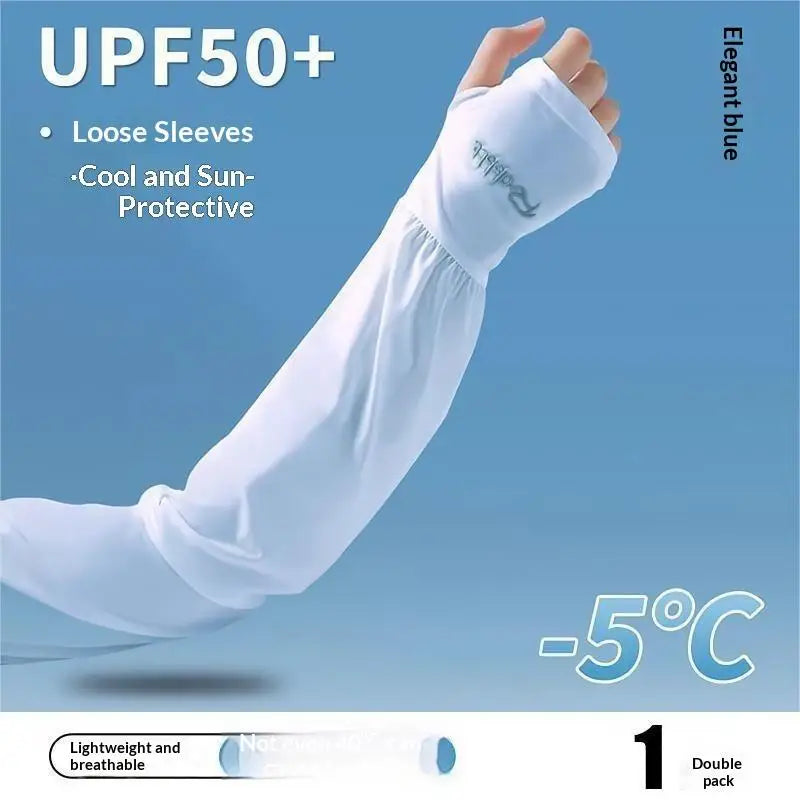 Women's UPF 50+ Ice Silk UV Sun Protection Arm Sleeves | Cooling