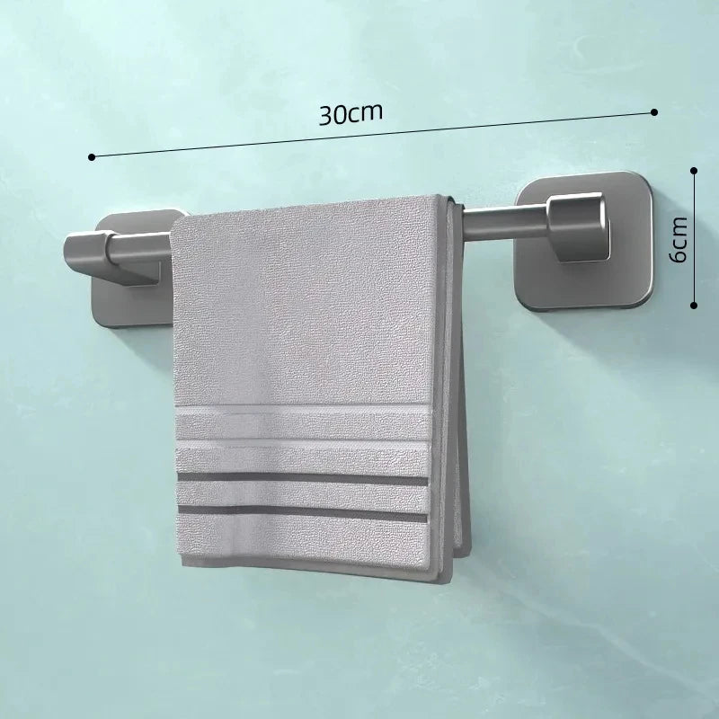 No-Drill Suction Cup Towel Bar | Wall Mounted Aluminum Rack