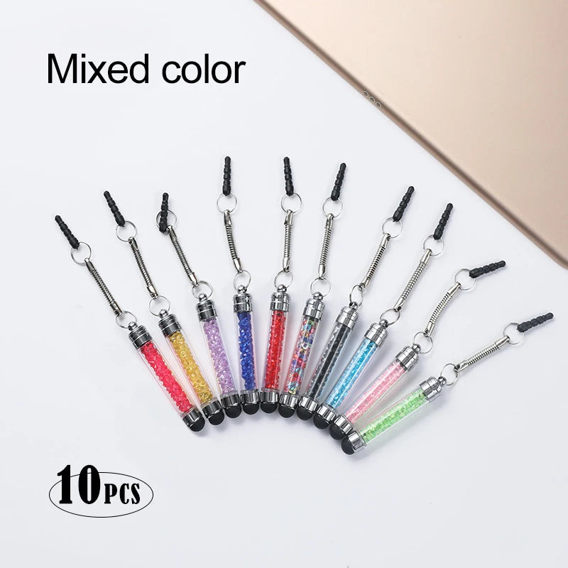 Crystal Pendant Capacitive Stylus Universal Stylus For Touch Screen touch pencil for cell phone Capacitive Stylus Pen For phone Peaceful Pleasures Health and Wellness Mixed color(10pcs)