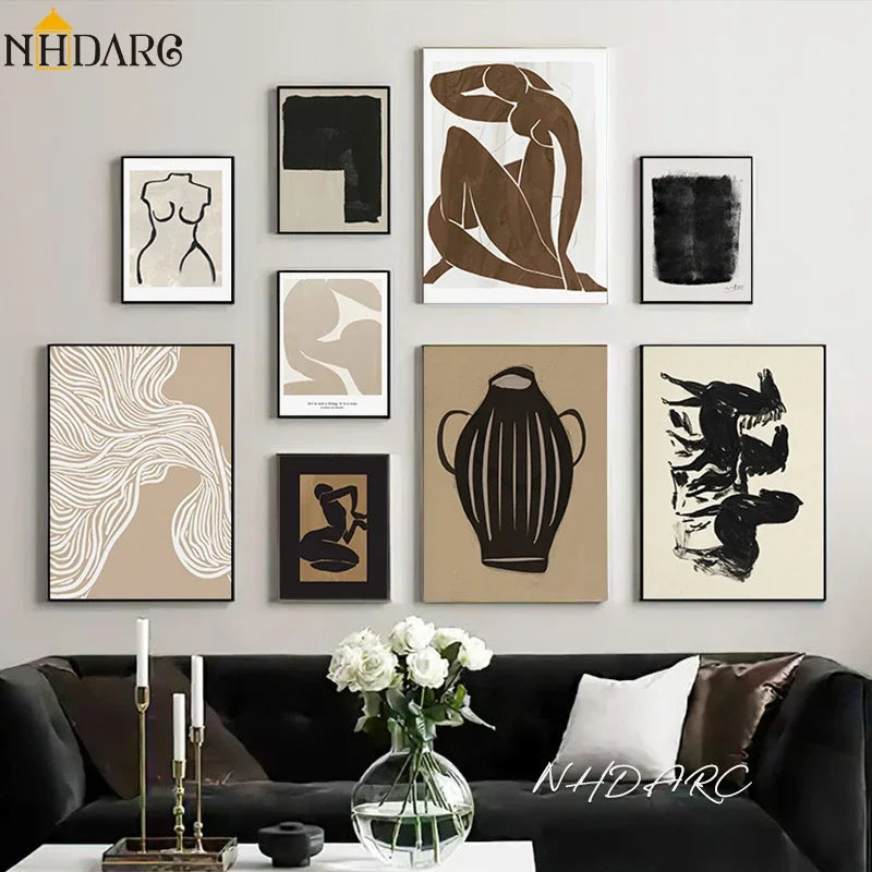 Scandinavian Minimalist Wall Art Modern Classic Vintage Wall Art Fashionable Woman Poster Print Home Bedroom Living Room Decor Peaceful Pleasures Health and Wellness