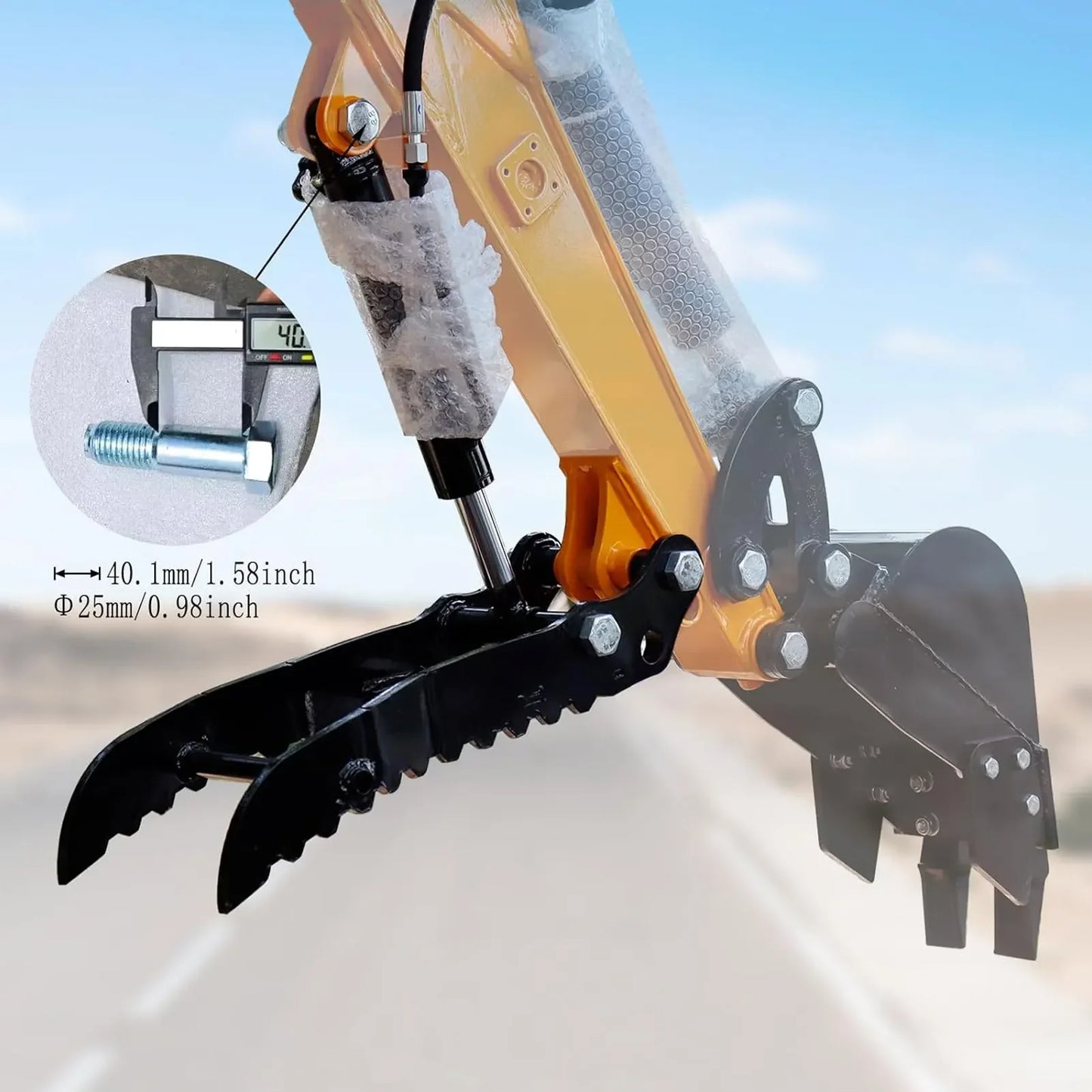 Excavator Hydraulic Thumb Clip Mn Steel Mini Single Hole M14 Hose