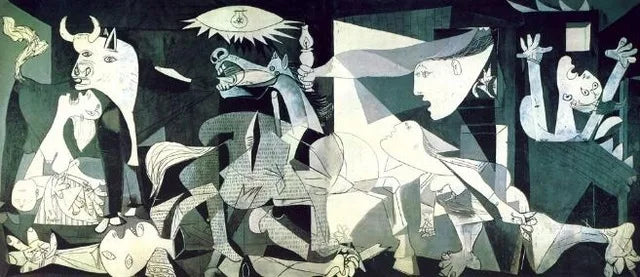 Abstract Wall Art Picture Picasso Famous Painting 《Guernica》Posters Canvas Painting for Modern Living Room Home Office Decor Peaceful Pleasures Health and Wellness 1 20x40cm