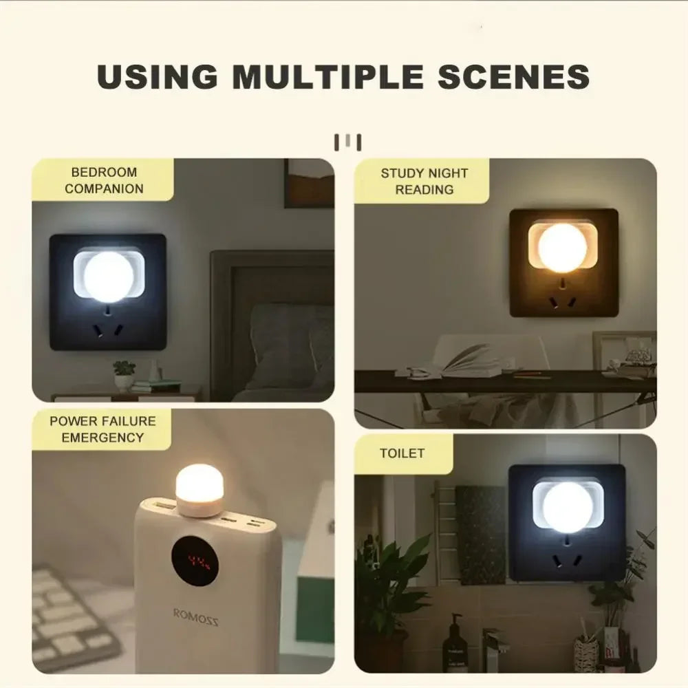 Mini USB LED Night Light – Warm & Cool White Desk Lamp