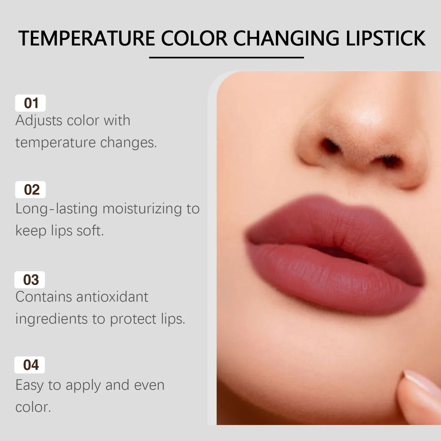 Obsidian Thermochromic Lipstick – Moisturizing & Softening