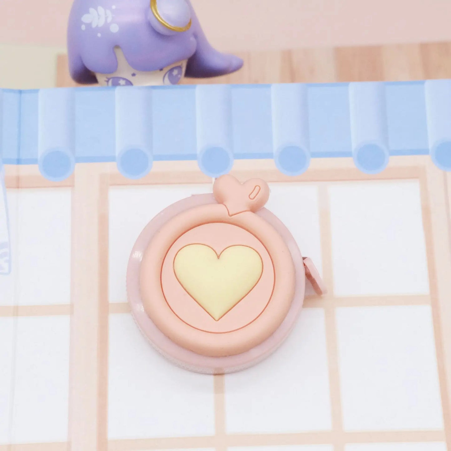 Pastel Heart-Shaped Retractable Mini Tape Measure – 1.5M