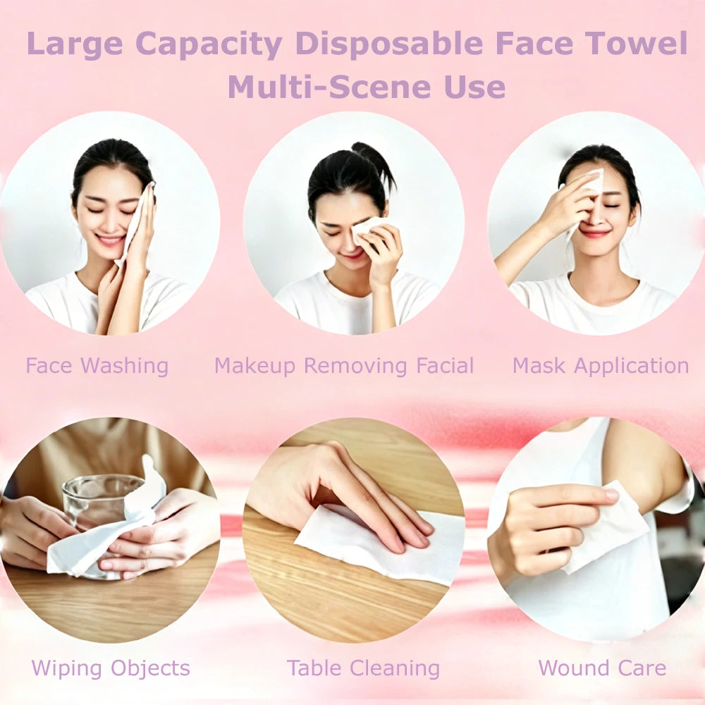 CURIGER Cotton Disposable Facial Towels 70-Pack | Sensitive Skin