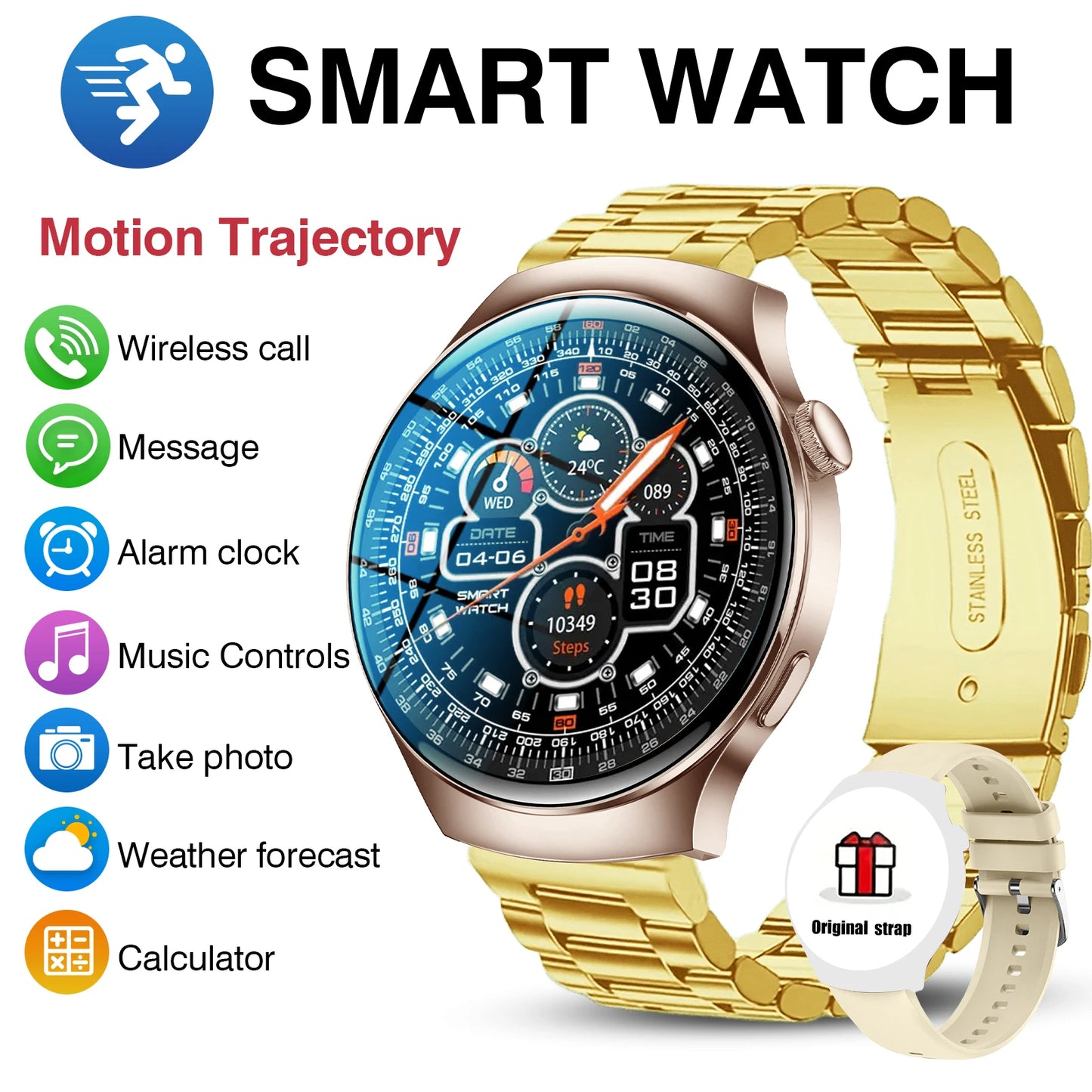 LOMAXFR Smart Watch with Replacement Band & Bluetooth 5.0