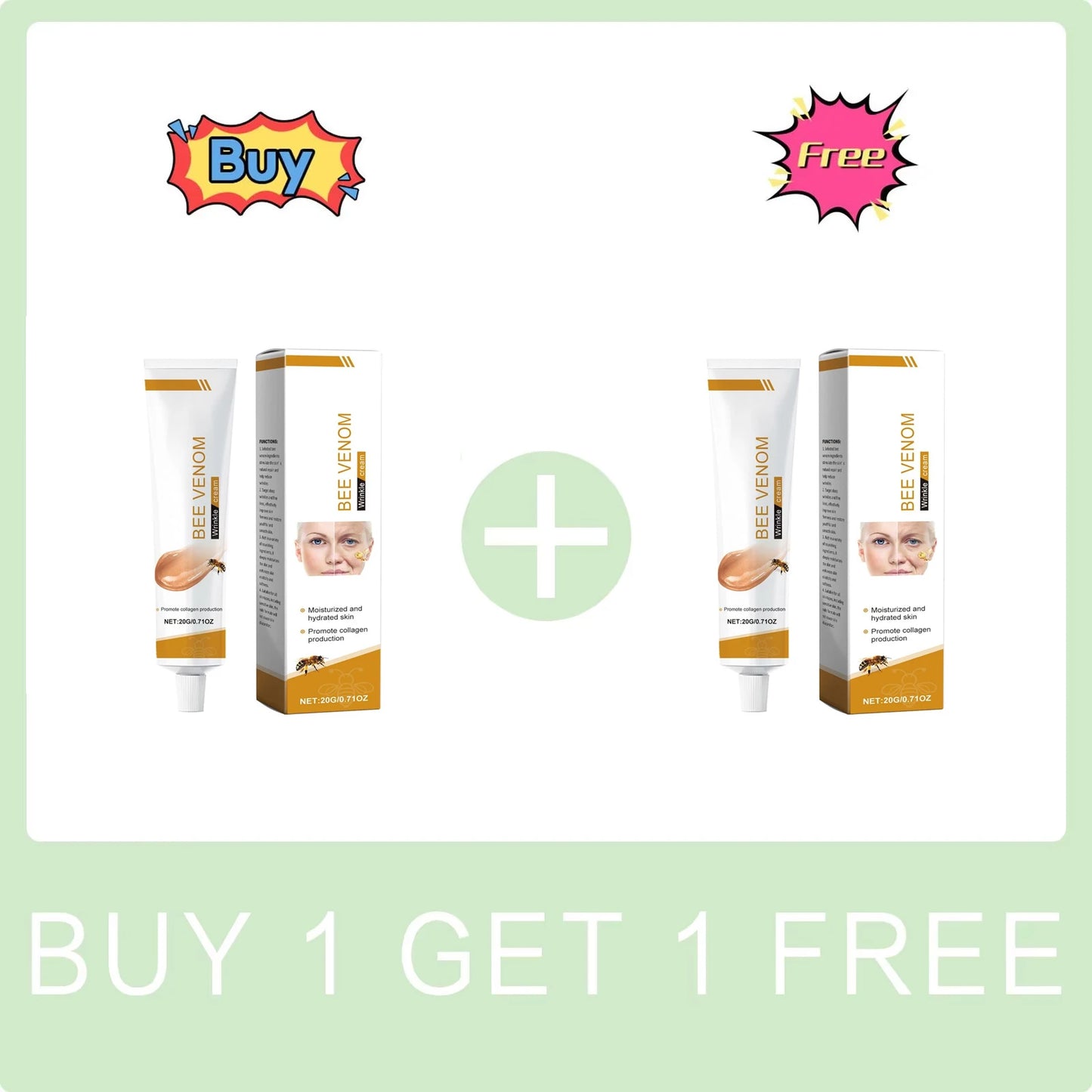 Wrinkle Removal Cream Firming Facial Lifting Moisturizing Deep Hydration Smoothing Fine Lines Repair Skin Bee Venom Cream 20g Peaceful Pleasures Health and Wellness Buy 1 Get 1 Free