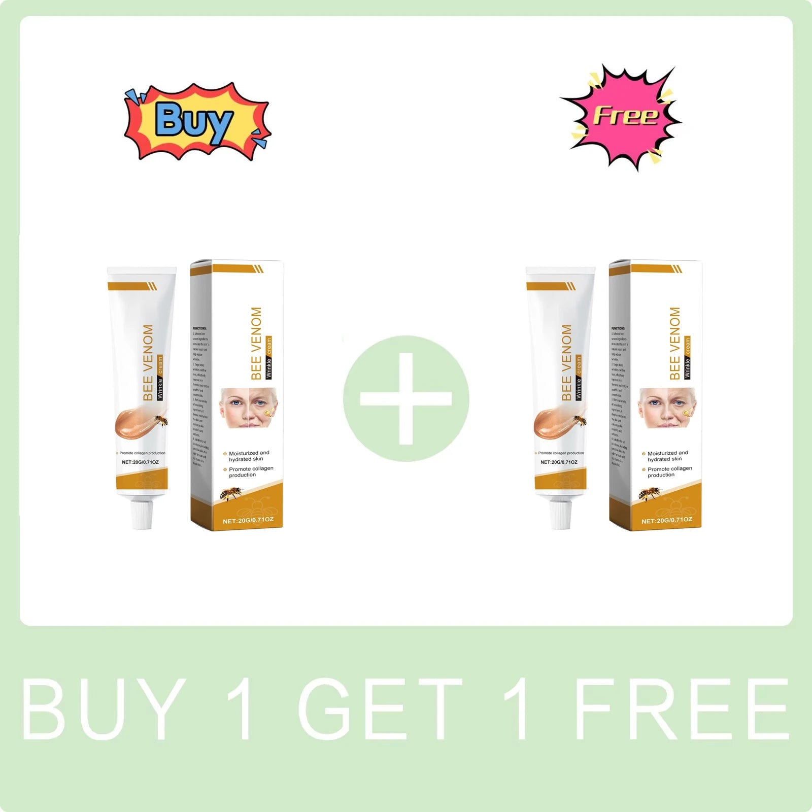 Wrinkle Removal Cream Firming Facial Lifting Moisturizing Deep Hydration Smoothing Fine Lines Repair Skin Bee Venom Cream 20g Peaceful Pleasures Health and Wellness Buy 1 Get 1 Free