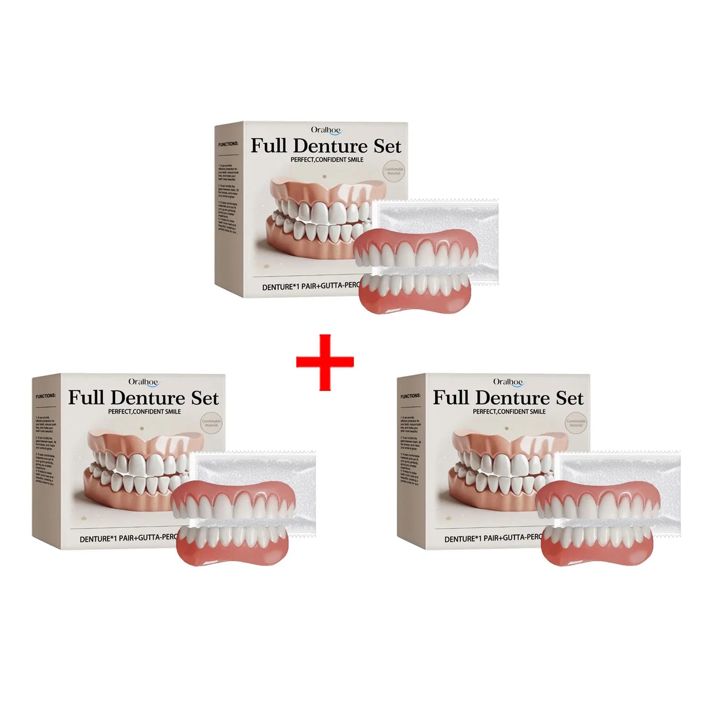 Oralhoe Adjustable Fake Teeth Veneer Kit – Upper & Lower Dentures