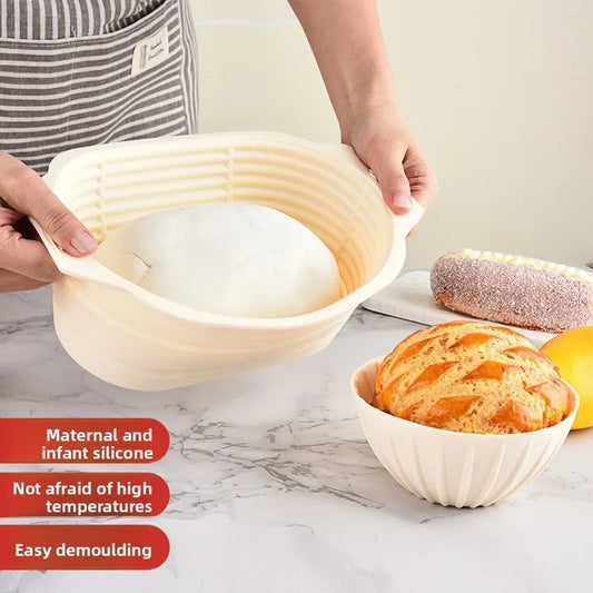 Food Grade Silicone Nonstick Bread Leavening Basket Foldable Round Oval Square Home Baking Easy Clean Fermentation Bowl Peaceful Pleasures Health and Wellness