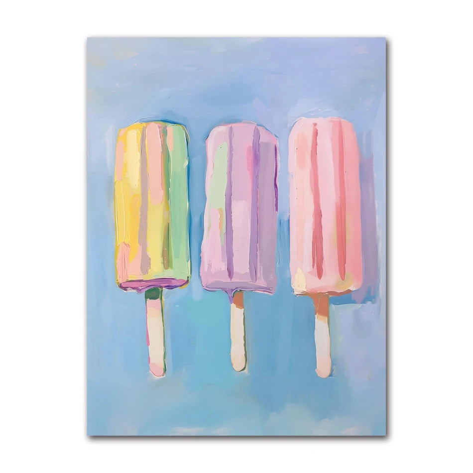 Popsicle Canvas Wall Art Print | Kitchen & Dining Room Decor Canvas Wall Art Peaceful Pleasures Health and Wellness 61718-03 40x60cm Unframed