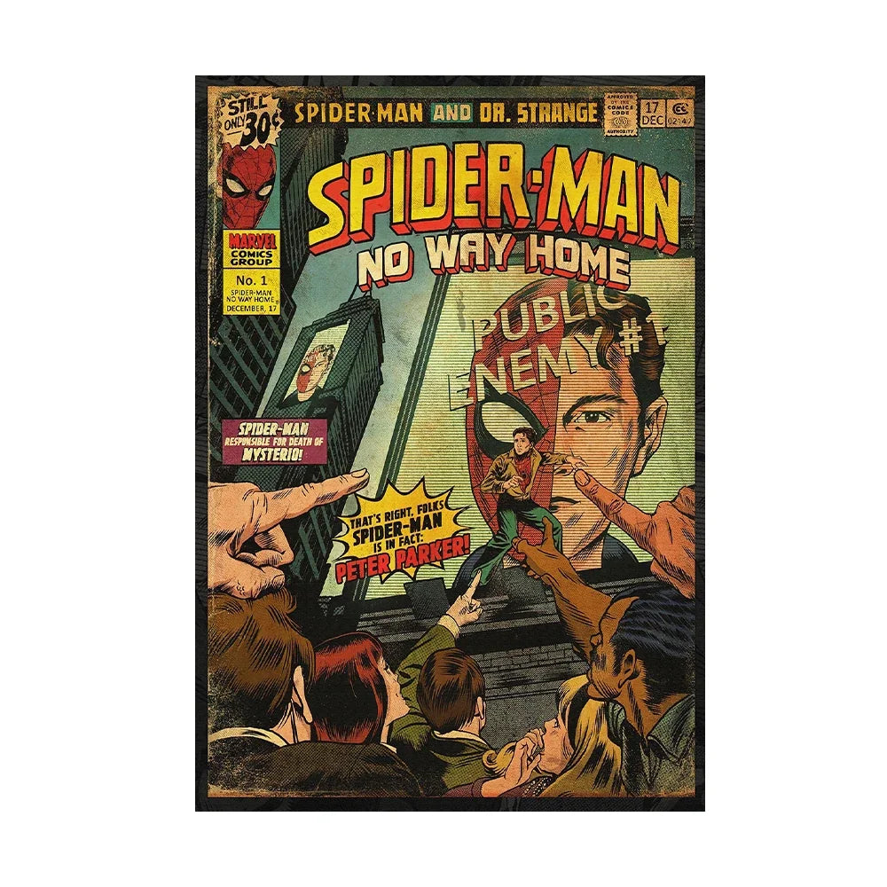 Spiderman No Way Home Movie Poster And Print Superhero Canvas Painting Wall Art Living Room Home Decoration Gift Peaceful Pleasures Health and Wellness