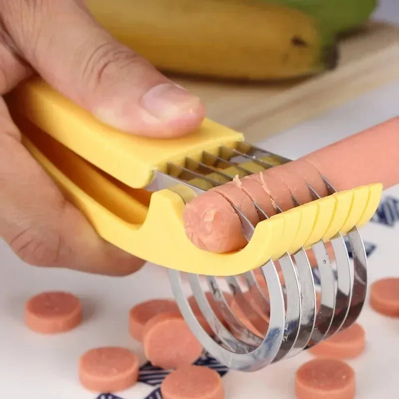Creative Banana Slicer Stainless Steel Vegetable Fruit Sharp Cutter Sausage Kitchen Accessories Tool Peaceful Pleasures Health and Wellness