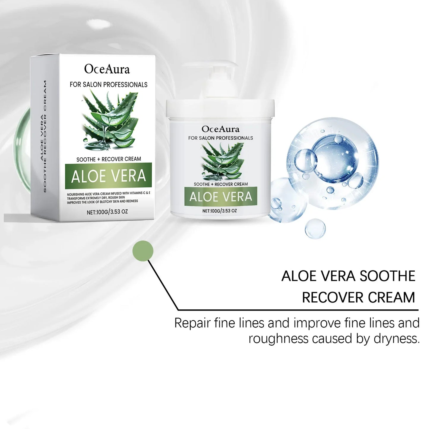 OceAura Whitening & Anti-Aging Face Cream 100g | Aloe Moisturizer
