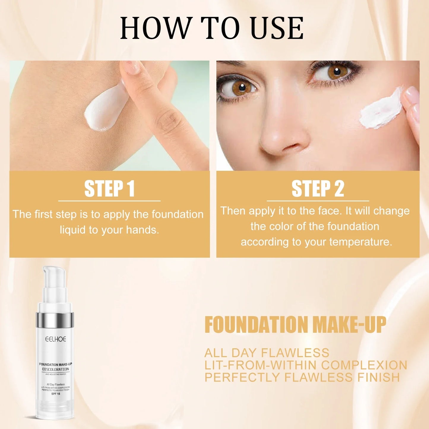Eelhoe Color-Changing Concealer Foundation – Full Coverage