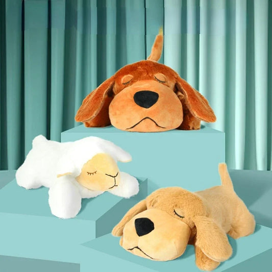 Pet Soft Comfort Toy Dog Anxiety Companion Sleep Simulation Heartbeat Plush Small Dog Golden Retriever Simulation Practical New Peaceful Pleasures Health and Wellness