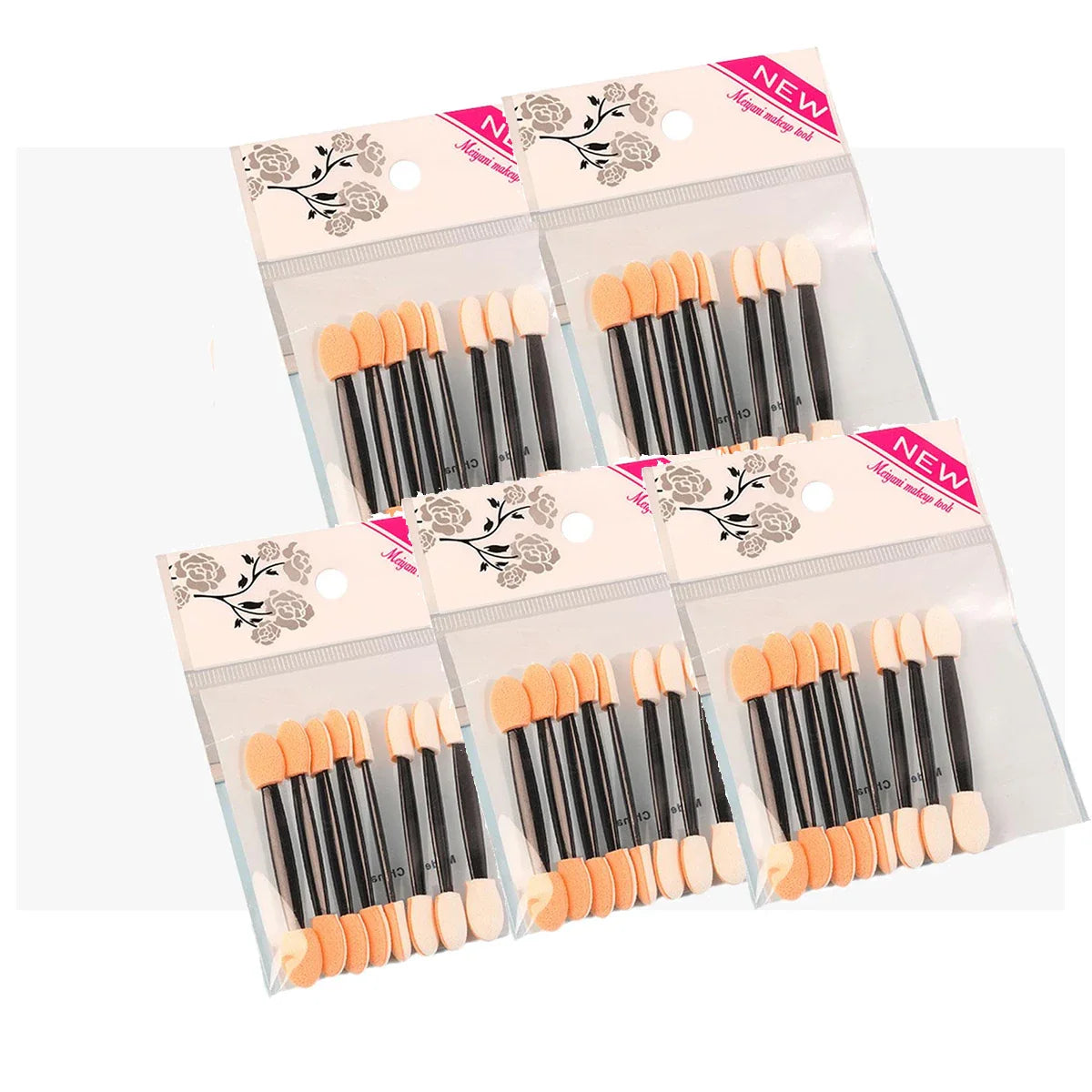 Disposable Eyeshadow Applicator Sticks – Double-Sided Sponge