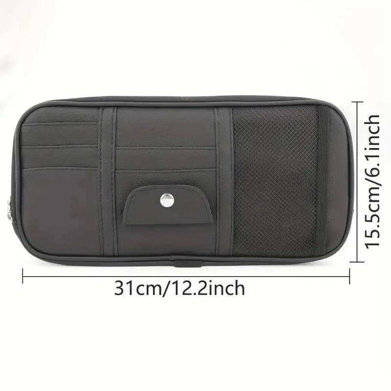 1 Piece Car Sun Visor Organiser, Sunglasses Holder with Zip Pouch for Car, Truck, SUV Car Interior Accessories Peaceful Pleasures Health and Wellness