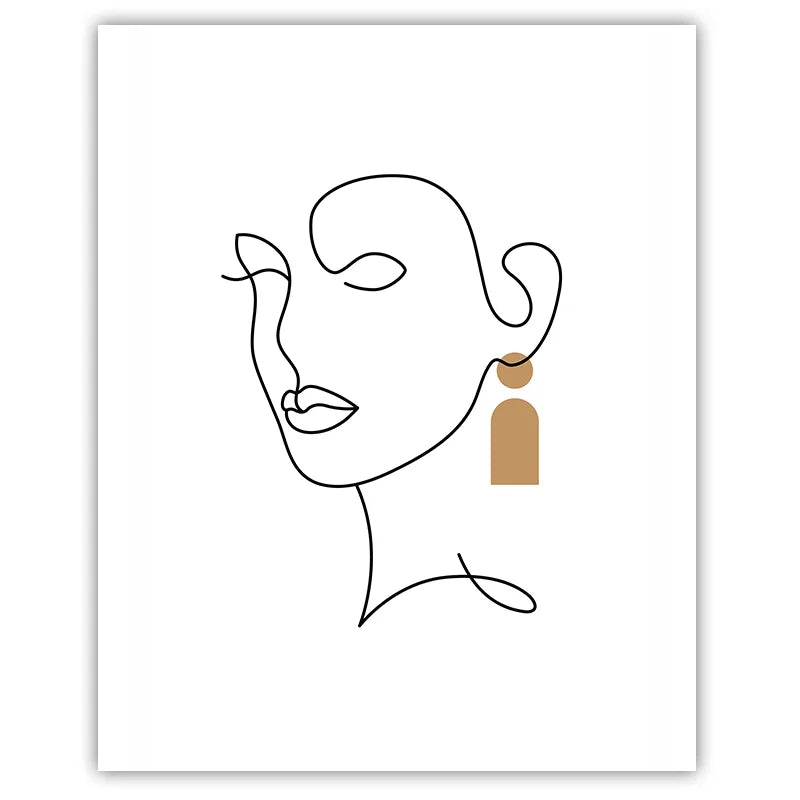 Abstract Boho Wall Art Fashion Woman Geometric Line Canvas Painting Modern Poster Prints For Living Room Bedroom Wall Decor Peaceful Pleasures Health and Wellness 03 21X30cm No Frame China Mainland