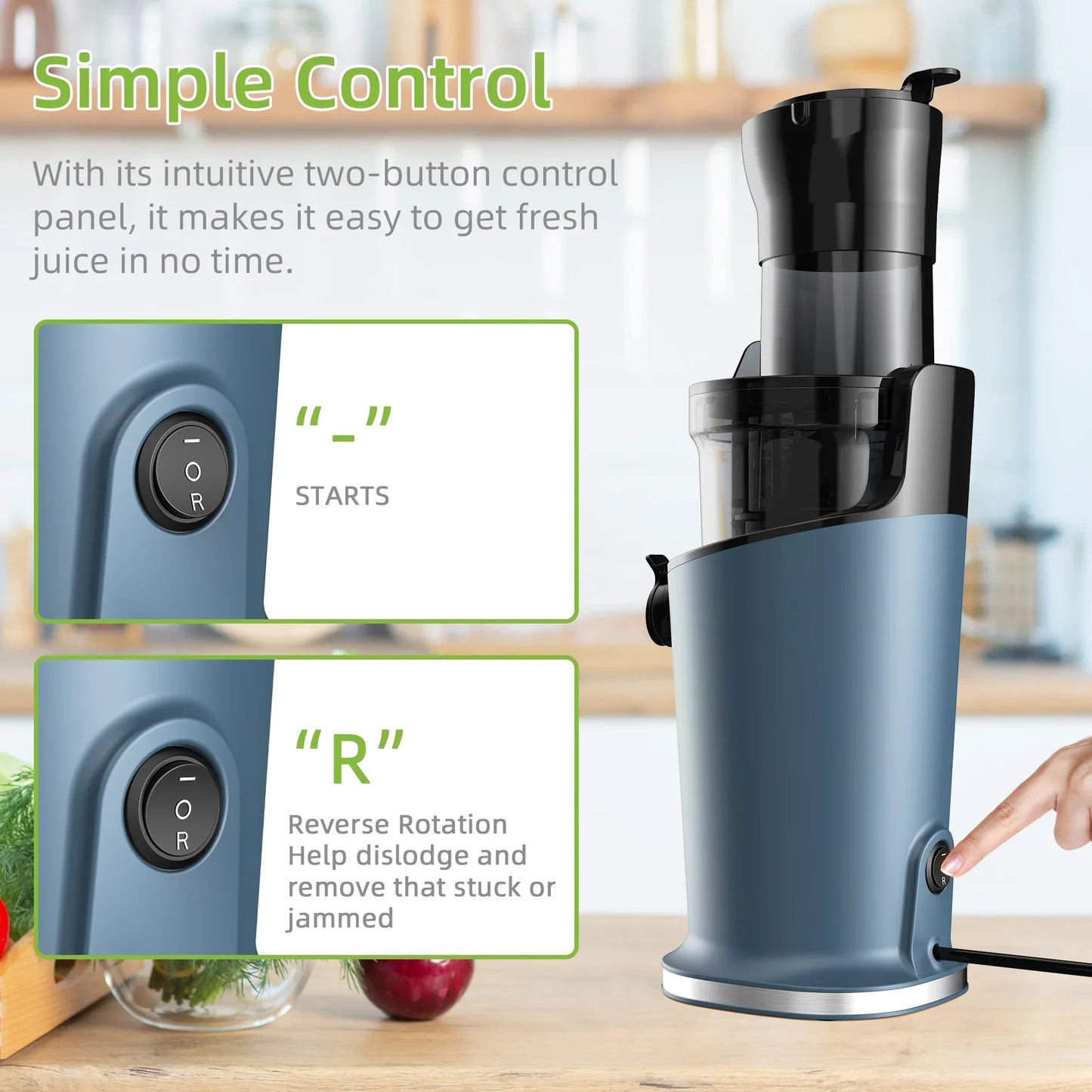 BioloMix Cold Press Juicer – 78mm Feed Chute, 200W DC Motor, BPA-Free Tritan Peaceful Pleasures Health and Wellness