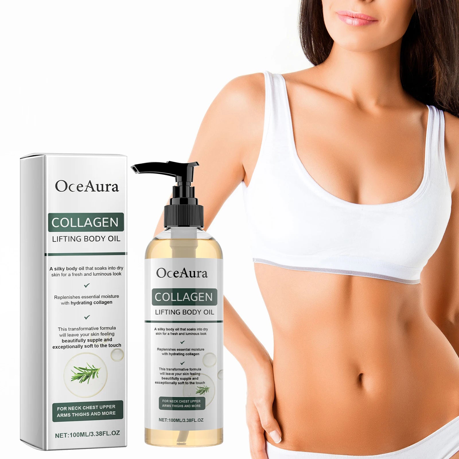 Collagen Body Oil Moisturizing Remover Cellulite Skin Elasticity Wrinkle Firming Lifting For Arms Body Massage Essential Oil Peaceful Pleasures Health and Wellness