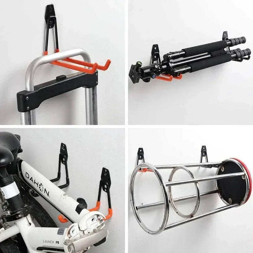 Heavy Duty Metal Hook Garage Organizer Wall Mount Bicycle Hanger Hooks Wall Mount Anti-slip Storage Hook For Ladders Garden Tool Peaceful Pleasures Health and Wellness