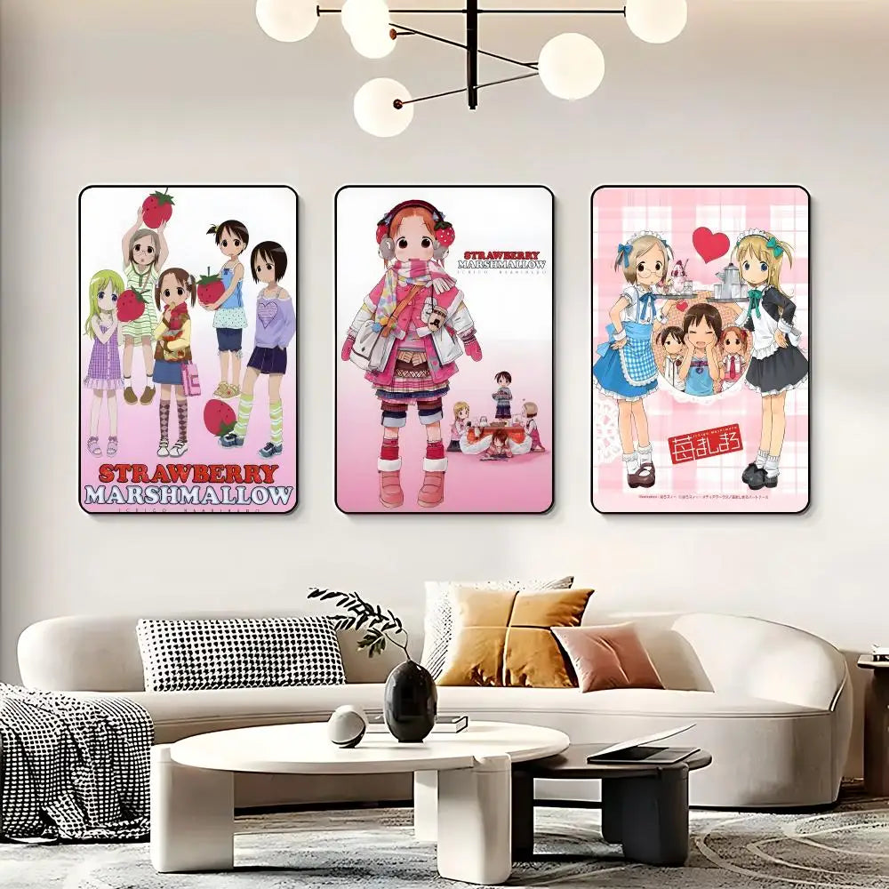Anime S-Strawberry Marshmallow Poster HD Self Adhesive Waterproof Wall Art Ideal for Home Office Dorm Bedroom Great Gift Peaceful Pleasures Health and Wellness