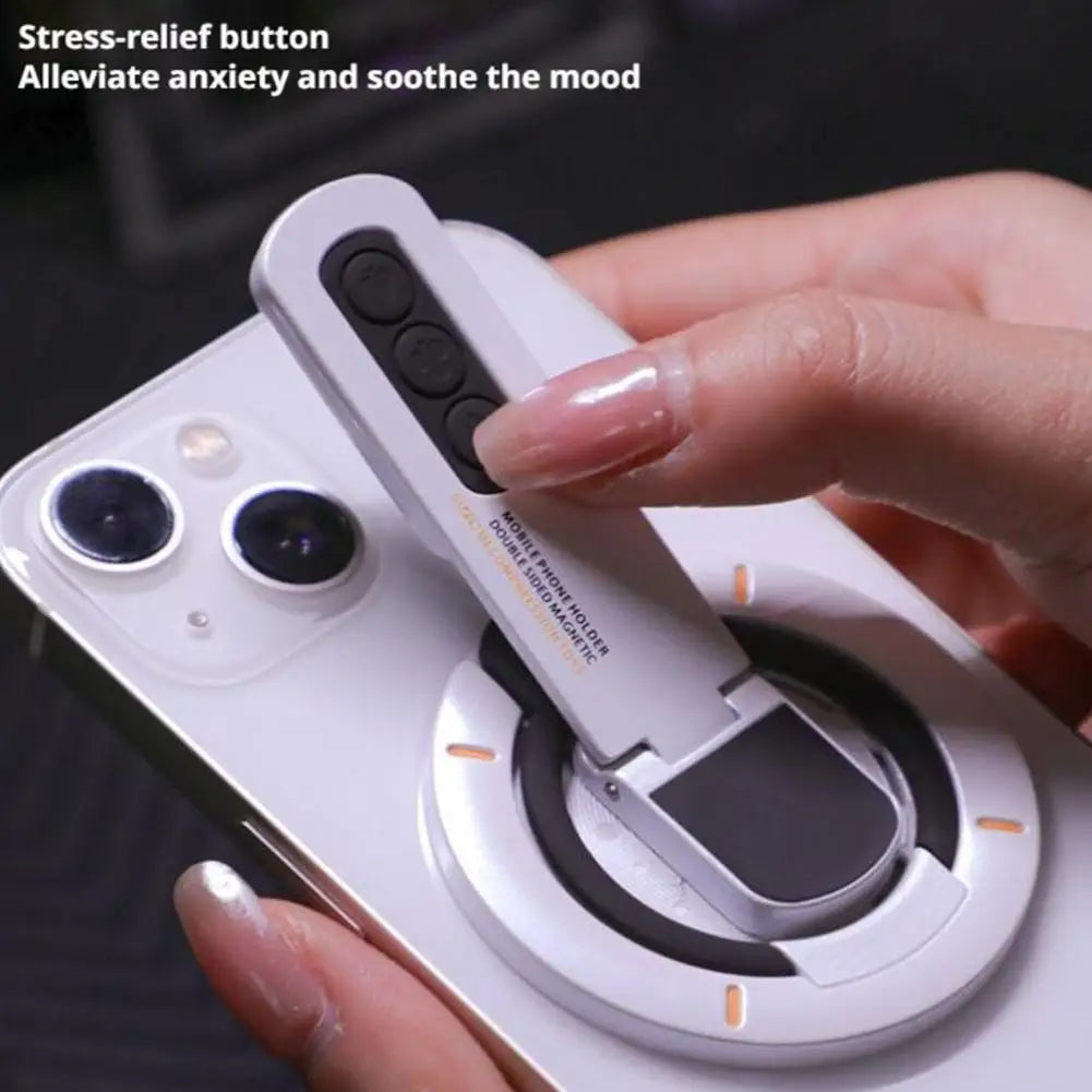360° Free Rotation Magnetic Phone Holder Lightweight Portable Phone Holder Soft Silicone Stress-relief Button Phone Accessory Peaceful Pleasures Health and Wellness