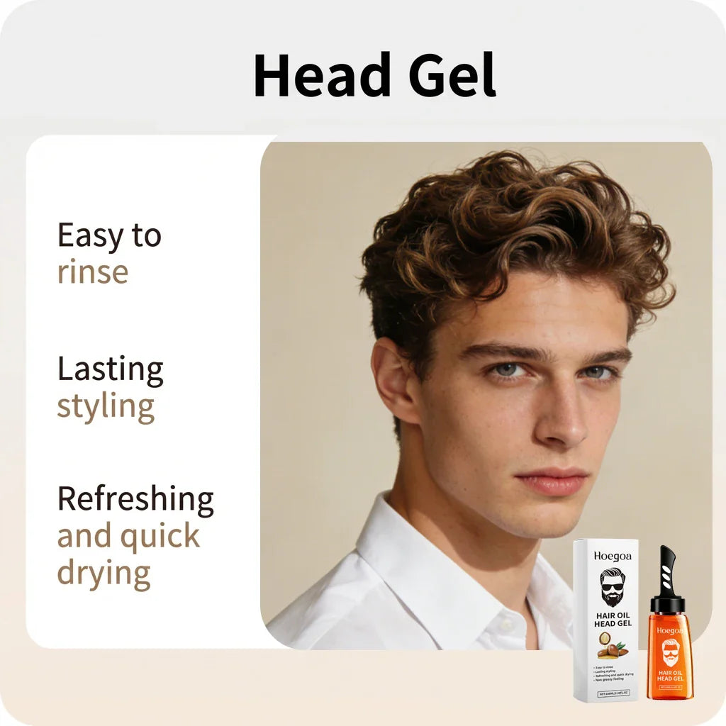 HOEGOA Men's Hair Styling Gel & Comb – Strong Hold, 100ml