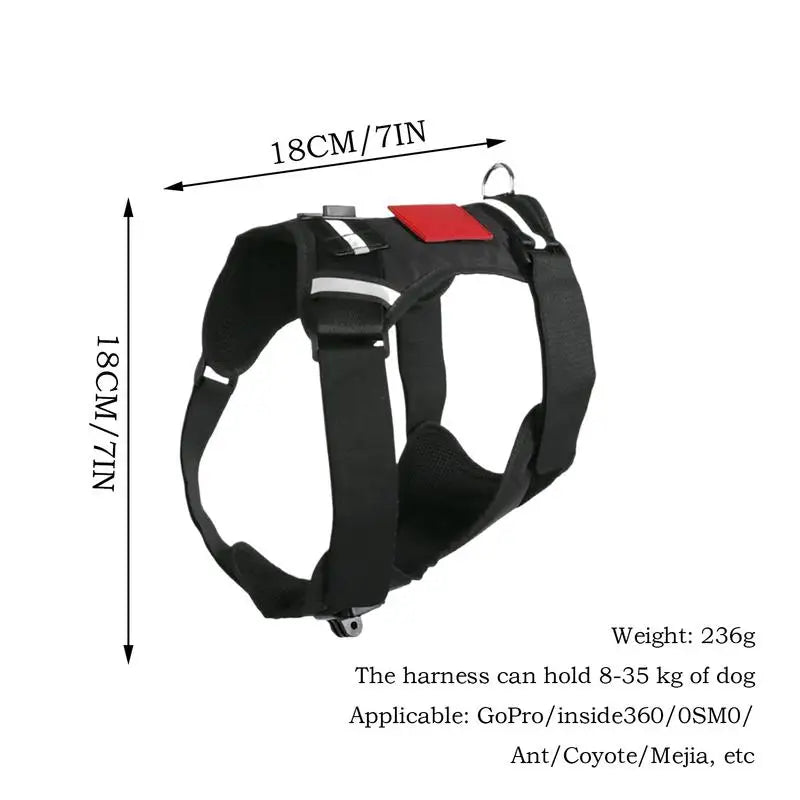 Dog Harness For Camera Soft Adjustable Dog Harness Vest Pet Chest And Back Fixation With Mounting Base Small Animal Accessories Peaceful Pleasures Health and Wellness