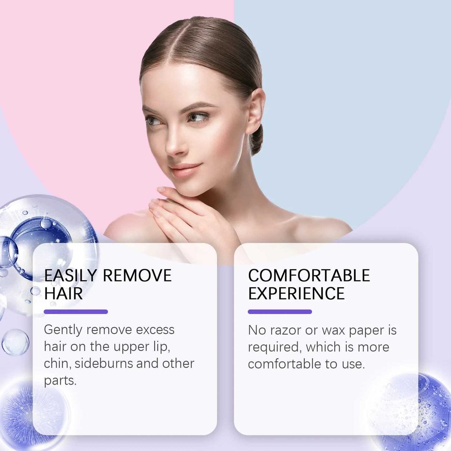 Viareline Facial Hair Removal Cream – Gentle Peach Fuzz Remover