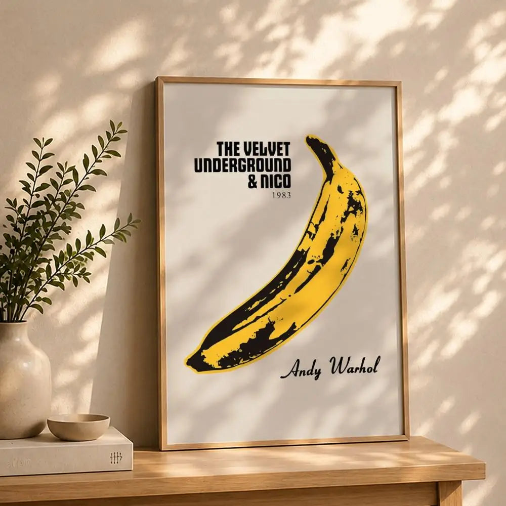 Band T-The Velvet UndergroundS Poster HD Self Adhesive Waterproof Wall Art Ideal for Home Office Dorm Bedroom Great Gift Peaceful Pleasures Health and Wellness White5 50X70cmNoframe