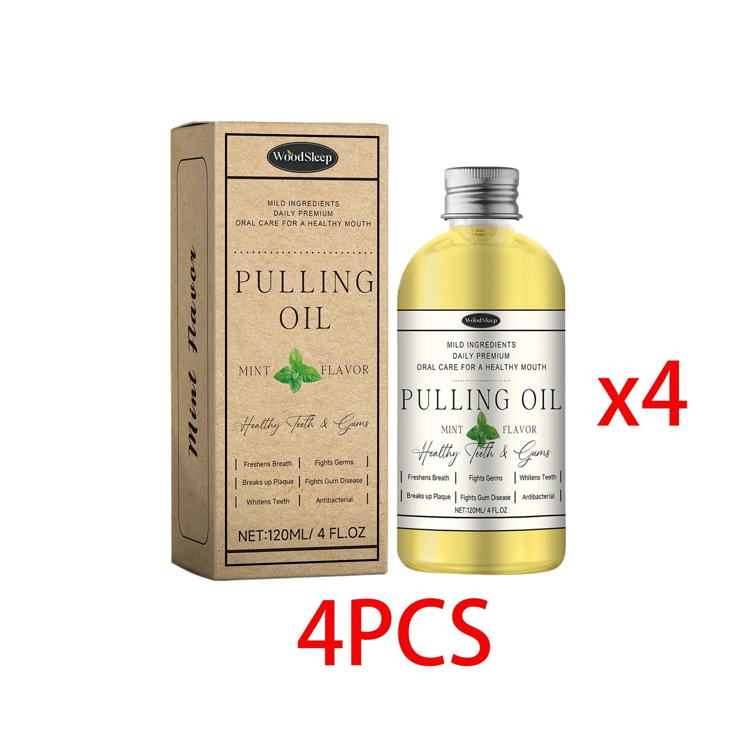 WOODSLEEP Coconut Mint Oil Pulling Mouthwash | Alcohol-Free 120ml