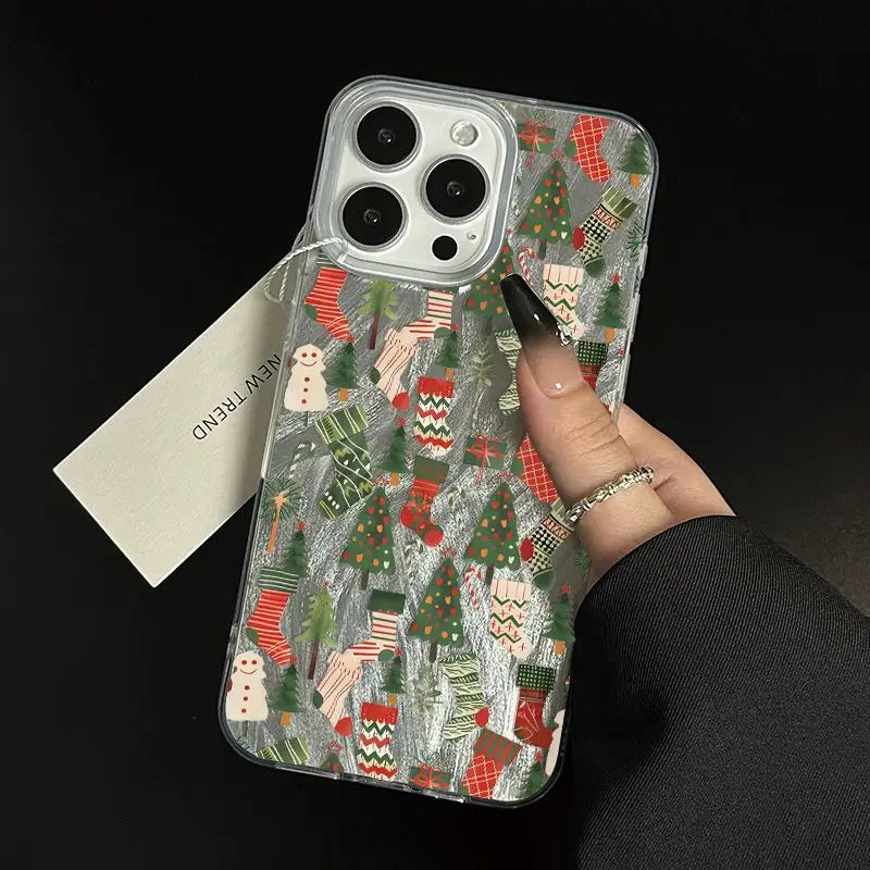 Christmas Tree Phone Case for iPhone 17 Pro 16 16e 15 14 13 12 11 Pro Max iphone Air Shockproof Bumper Cover Funda Peaceful Pleasures Health and Wellness style 6 For iphone 17 ProMax